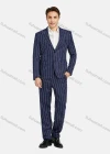 Wholesale Men's Fashion Single Breasted Lapel Striped Pockets Blazer & Pants 2 Piece Suit Sets - Liuhuamall