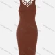 Wholesale Women's Sexy Sleeveless Back Cross Straps Plain Bodycon Dress 33# Clothing Wholesale Market Liuhua