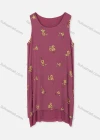 Wholesale Woman's Casual Round Neck Sleeveless Embroidered Floral Print Tank Dress - Liuhuamall