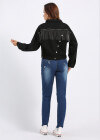 Wholesale Women's Fashion Plain Tassel Rhinestone Rivets Decor Cowgirl Crop Denim Jacket - Liuhuamall