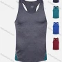 Wholesale Men's 120g Quick Dry Comfy Workout Racerback Athletic Colorblock Tank Top 2221# preview