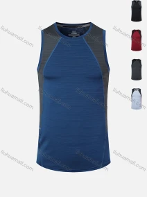 Wholesale Men's 180g Quick Dry Comfy Workout Sleeveless Athletic Colorblock Tank Top 3303#, LIUHUA CLOTHING WHOLESALE