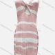 Wholesale Women's Vacation Striped Colorblock Hollow Out Twist Cover Up Cami Dress F125# 525# Clothing Wholesale Market Liuhua