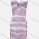 Wholesale Women's Vacation Striped Colorblock Hollow Out Twist Cover Up Cami Dress F125# 526# Clothing Wholesale Market Liuhua