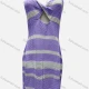 Wholesale Women's Vacation Striped Colorblock Hollow Out Twist Cover Up Cami Dress F125# 527# Clothing Wholesale Market Liuhua