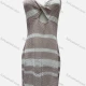 Wholesale Women's Vacation Striped Colorblock Hollow Out Twist Cover Up Cami Dress F125# Coffee Clothing Wholesale Market Liuhua