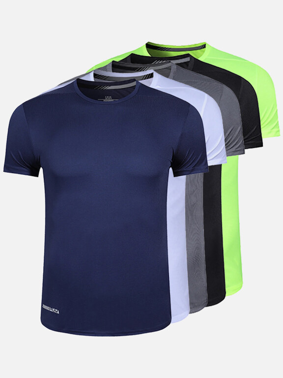 Men's Quick Dry Round Neck Comfy Workout Short Sleeve Plain Athletic T-Shirt 3003#, Clothing Wholesale Market -LIUHUA, Men, Men-s-Tops