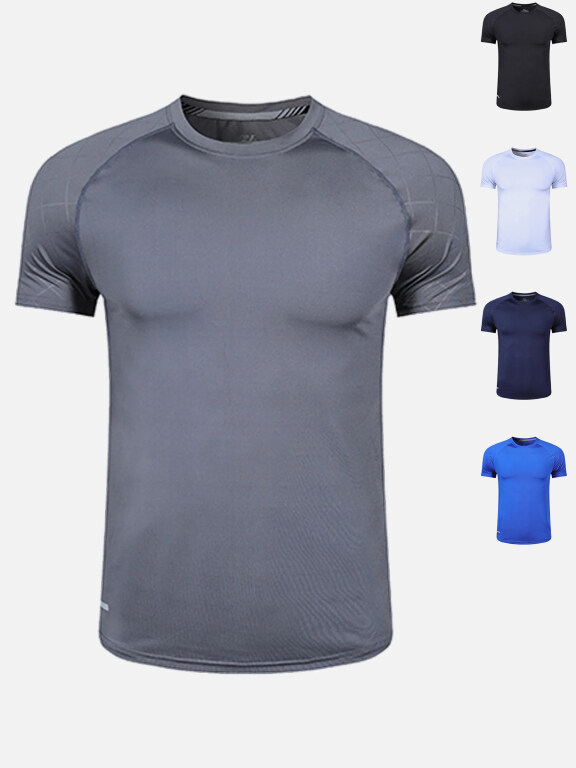 Men's Quick Dry Comfy Workout Contrast Splicing Athletic T-Shirt 6005#, Clothing Wholesale Market -LIUHUA, Men, Men-s-Tops