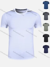Wholesale Men's 180g Quick Dry Comfy Workout Reflective Stripes Solid Athletic T-Shirt 8329#, LIUHUA CLOTHING WHOLESALE