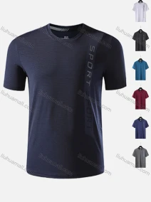 Wholesale Men's 180g Quick Dry Comfy Workout Letter Plain Athletic T-Shirt 8360#, LIUHUA CLOTHING WHOLESALE