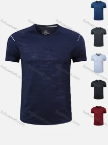 Wholesale Men's 180g Quick Dry Comfy Workout Plain Reflective Stripes Athletic T-Shirt 8362#, LIUHUA CLOTHING WHOLESALE