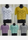 Wholesale Women's Casual Round Neck Hollow Out Plain Knit Top - Liuhuamall