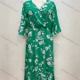 Wholesale Women's Casual Wrap V Neck Floral Print Ruffle Hem A Line Midi Dress preview