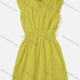 Wholesale Women's Casual Sleeveless Tie Neck Eyelet Embroidery Short Dress Green Clothing Wholesale Market Liuhua