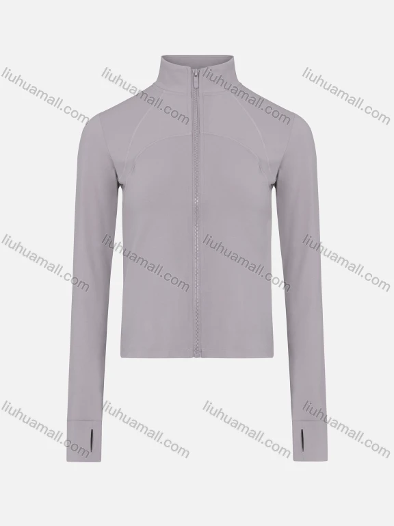 Wholesale Women's Sporty Long Sleeve Full Zip Topstitch Sewing Training Jackets