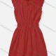 Wholesale Women's Casual Sleeveless Tie Neck Eyelet Embroidery Short Dress Red Clothing Wholesale Market Liuhua