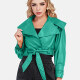 Women's Fashion Plain Crop Leather Jacket With Belt 26# Clothing Wholesale Market -LIUHUA