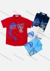 Wholesale Boy's Casual Letter Print Short Sleeve Shirt - Liuhuamall
