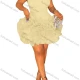 Wholesale Women's Off-Shoulder Dress with Ruffled Details and Elegant Strap Short Cocktail Dress 2# Clothing Wholesale Market Liuhua