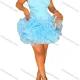 Wholesale Women's Off-Shoulder Dress with Ruffled Details and Elegant Strap Short Cocktail Dress Light Blue Clothing Wholesale Market Liuhua