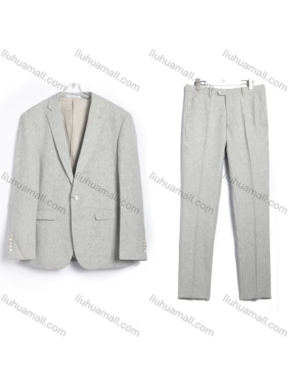 Wholesale Men's Formal Business Single Breasted Plain 2 Piece Suit Set 776-3#