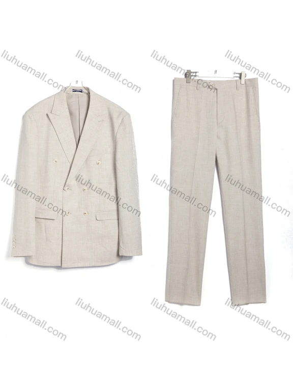 Wholesale Men's Formal Business Doubel Breasted Plain 2 Piece Suit Set 903-49#