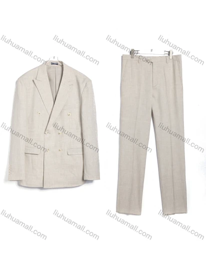 Wholesale Men's Formal Business Doubel Breasted Plain 2 Piece Suit Set 903-49#