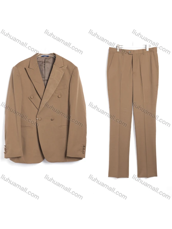 Wholesale Men's Formal Business Doubel Breasted Plain 2 Piece Suit Set 907-5#