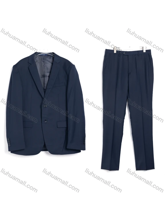 Wholesale Men's Formal Business Single Breasted Plain 2 Piece Suit Set 2168-2#