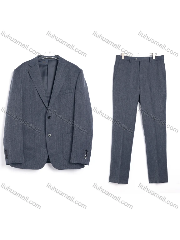 Wholesale Men's Formal Business Single Breasted Plain 2 Piece Suit Set 777-12#