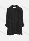 Wholesale Women's Plain Chiffon Lapel Long Sleeve Suit Jacket Cardigan - Liuhuamall
