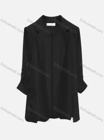Wholesale Women's Plain Chiffon Lapel Long Sleeve Suit Jacket Cardigan, LIUHUA CLOTHING WHOLESALE