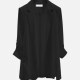 Women's Plain Chiffon Lapel Long Sleeve Suit Jacket Cardigan Black Clothing Wholesale Market -LIUHUA