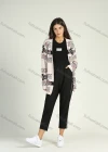 Wholesale Women's Casual Long Sleeve Dual Pockets Folk Art Rib-Knit Cardigan - Liuhuamall