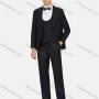 Wholesale Men's Formal Lapel Striped Pockets Blazer & Vest & Pant 3 Pieces Suit Sets preview