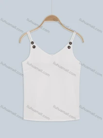 Wholesale Women's Casual V Neck Button Decor Cami Top, LIUHUA CLOTHING WHOLESALE