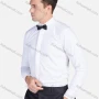 Wholesale Men's Plain Long Sleeve Slim Fit Formal Dress Shirt With Bow Tie preview