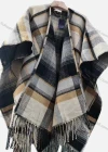 Wholesale Women's Casual Bat Sleeve Plaid Print Scarf Hem Cape - Liuhuamall