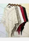 Wholesale Women's Casual Bat Sleeve Scarf Hem Plain Cape - Liuhuamall