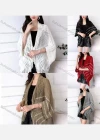 Wholesale Women's Casual Hollow Out Striped Fringe Trim Cardigan - Liuhuamall
