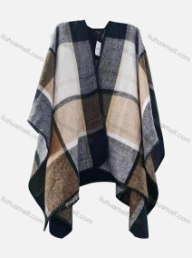 Wholesale Women's Casual Bat Sleeve Plaid Print Cape, LIUHUA CLOTHING WHOLESALE