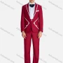 Wholesale Men's Formal Lapel Contrast Blazer & Pants 2 Pieces Suit Set preview