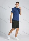 Wholesale Men's Sporty Contrast Color Short Sleeve Quick-dry Breathable Athletic Quarter Zip Polo Shirt - Liuhuamall