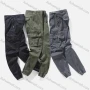 Wholesale Men's Casual Button Front Zipper Flap Pockets Elastic Hem Cargo Pants 1922# preview