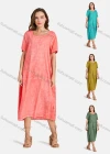 Wholesale Woman's Casual Round Neck Short Sleeve Plain Midi Tee Dress - Liuhuamall