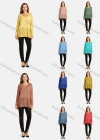 Wholesale Woman's Casual Round Neck Button Decro Fake Pocket Floral Eyelet Embroidered Plain Tunic - Liuhuamall