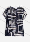 Wholesale Women's Causal Geo Print Round Neck Short Sleeve Knit Top - Liuhuamall