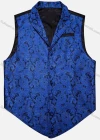 Wholesale Men's Vintage Lapel Embroidered Single Breasted Silky Waistcoat - Liuhuamall
