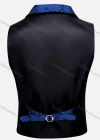 Wholesale Men's Vintage Lapel Embroidered Single Breasted Silky Waistcoat - Liuhuamall