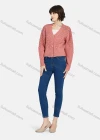Wholesale Women's Casual Plain V Neck Button Down Long Sleeve Sweater Knit Sweater - Liuhuamall